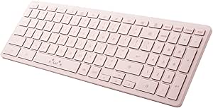 ELECOM Wireless Bluetooth Keyboard, Full-Sized Compact Keyboard for Chrome OS, Cute Pink Smiley Face, 95 Key Layout, Certified Work with Chrome, for Kid Adult PC Laptop Chromebook (TK-CB03BPPF-EN)