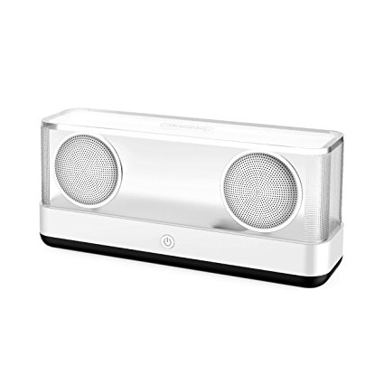 Inateck Transparent Wireless Bluetooth 4.2 Speaker with 20W Output, Louder Volume with Enhanced Subwoofer Bass Up to 8 Hours Play Time for iPhone, iPad and Other Smartphones or Tablets - Black(BP2003)