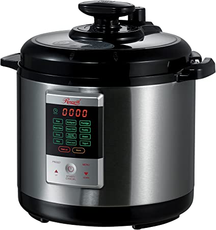 Rosewill Programmable Pressure Cooker 6Qt, 8-in-1 Instapot Multi Cooker: Rice Cooker, Slow Cooker Pressure Cooker, Vegetable Steamer, Deep Fryer, Sauté/Browning, Yogurt Maker, Warmer, HotPot