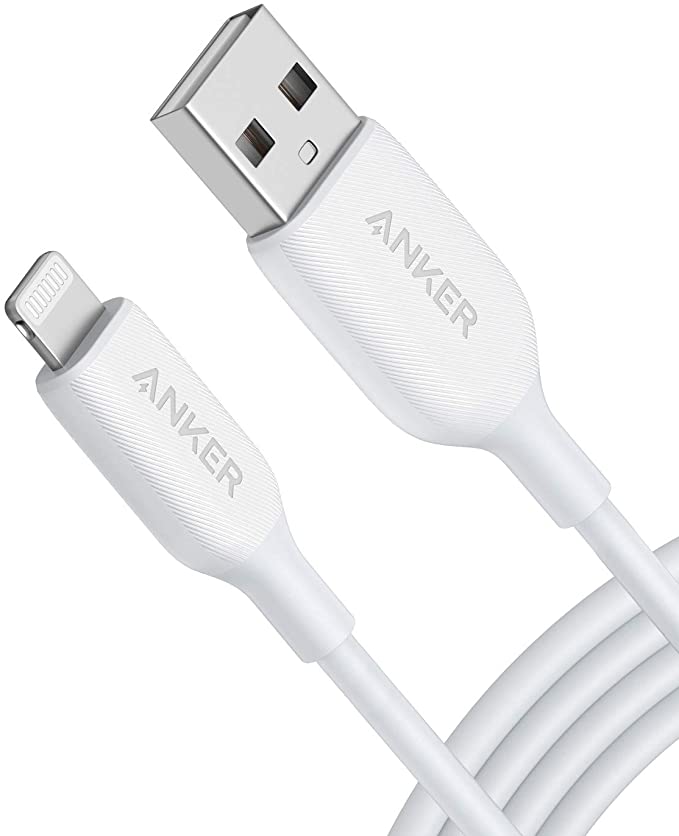 iPhone Charger, Anker Powerline III Lightning Cable 6 Foot iPhone Charger Cord MFi Certified for iPhone 11 Pro Max, 11 Pro, X, Xs, Xr, Xs Max, 8, 7, 6 and More, Ultra Durable (White, Upgraded)