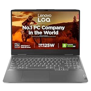 Lenovo LOQ AI Powered AMD Ryzen 7 7840HS 15.6" (39.6cm) FHD IPS 144Hz 350Nits Gaming Laptop (16GB/512GB SSD/Win 11/NVDIA RTX 3050 6GB/Office 2021/3 Month Game Pass/Storm Grey/2.4Kg), 82XT004HIN