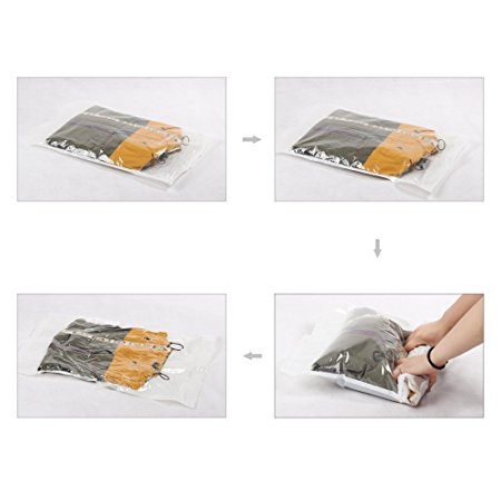 12 PACK Space Saver Travel Compress Roll-Up Storage Bags Small to Large (12, Small (20"*14"))
