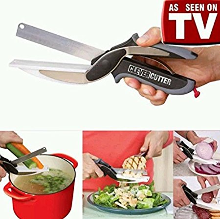 Clever Cutter 2-in-1 Food Chopper Kitchen Knife and Cutting Board Food Choppers Vegetable Slicer