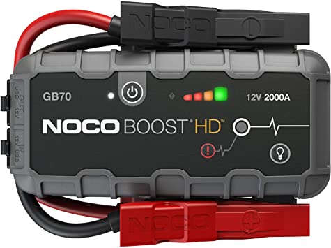 NOCO Boost HD GB70 2000 Amp 12-Volt UltraSafe Portable Lithium Jump Starter, Car Battery Booster Pack, And Jump Leads For Up To 8-Liter Gasoline And 6-Liter Diesel Engines