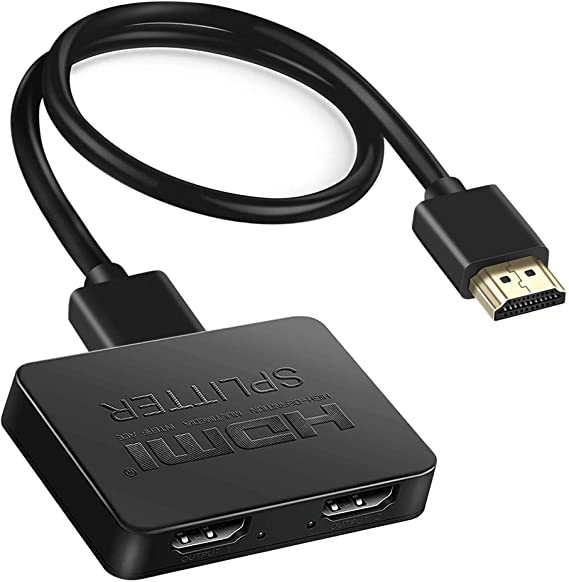 HDMI Splitter 1 In 2 Out, 4K HDMI Splitter for Dual Monitors【Just Duplicate/Mirror Screens, Not Extend】1x2 HDMI Splitter 1 to 2 Amplifier for 4K@30HZ Full HD 1080P 3D with HDMI Cable