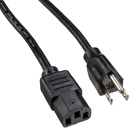 Tripp Lite Standard Computer Power Cord 10A,18AWG (NEMA 5-15P to IEC-320-C13) 20-ft.(P006-020)