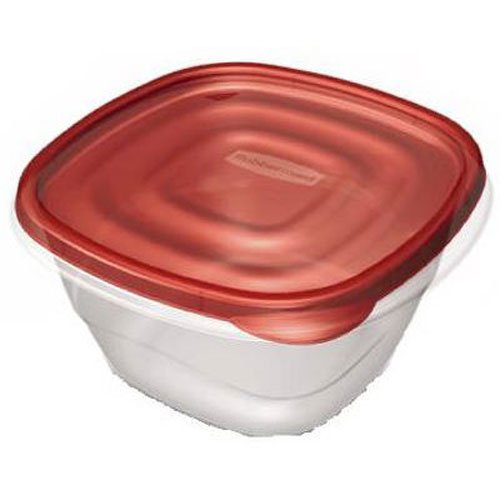 Rubbermaid TakeAlongs 5.2-Cup Deep Squares Food Storage Containers, 4-Pack, Chili Red