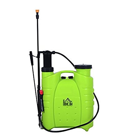 HomCom 4 Gallon Manual Hand-Pumped Backpack Sprayer - Green