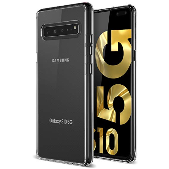 Trianium Clarium Case Designed for Galaxy S10 5G Case (2019) - Clear TPU Cushion and Hybrid Rigid Back Plate Case for Samsung S10 5G Phone 6.7" (PowerShare Compatible/Work with Most Screen Protector)