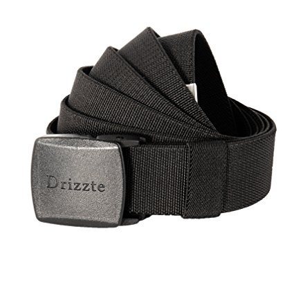 Drizzte 47-71'' Plus Size Stretch Web Nylon Dress Belt Plastic Buckle Black