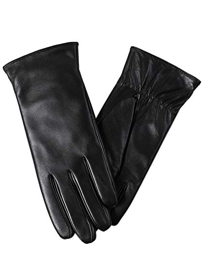 Super-soft Leather Winter Gloves for Women Full-Hand Touchscreen Warm 100% Cashmere Lined Perfect Appearance