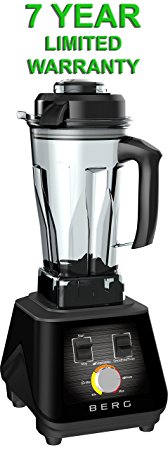 BERG 1500W 2HP COMMERCIAL BLENDER - Black (Makes Soup, Smoothies, Nut Butter, Ice Cream)