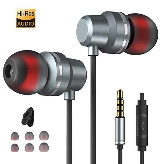 Earbuds Ear Buds in Ear Headphones Wired Earphones with Microphone Mic Stereo and Volume Control Waterproof Wired Earphone Compatible with Mp3 Players Tablet Laptop 3.5mm[2019 New Model]