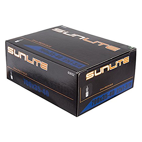 Sunlite Bicycle Tube, 700 x 35-40 (27 x 1-3/8) 32mm PRESTA Valve