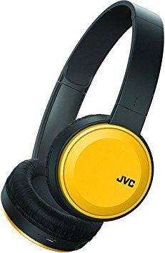JVC Wireless Lightweight Flat Foldable On Ear Bluetooth Wireless Headband with Mic, Yellow (HAS190BTY)