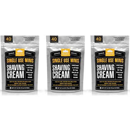 Pacific Shaving Company Shaving Cream Mini's 40 Pods, 3 Pack