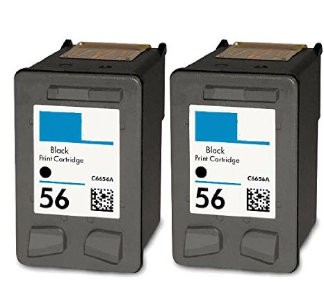 HouseOfToners Remanufactured Ink Cartridge Replacement for HP 56 C6656AN (2 Black, 2-Pack)