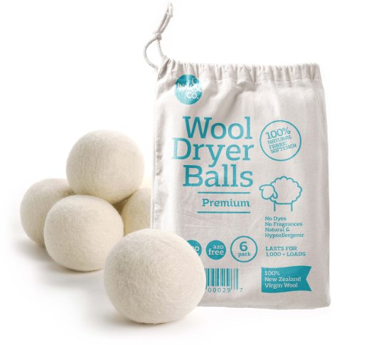 [HIGHEST QUALITY] Organic Wool Dryer Balls, 6Pack (XL) - Handmade, Hypoallergenic, Eco Friendly, Organic New Zealand Wool, Fabric Softener, Anti Static Laundry, Great For Newborn Baby