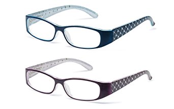 Set of Reading Glasses with Crystals on the Temples