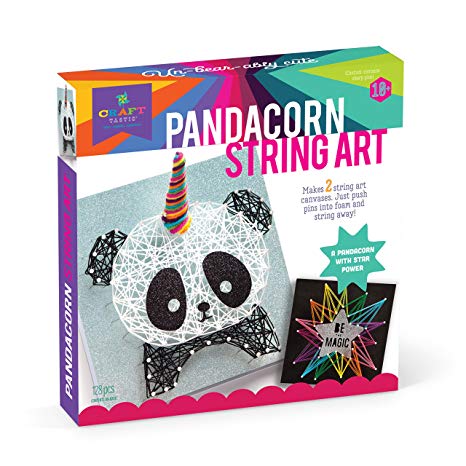 Craft-tastic – String Art Kit – Craft Kit Makes 2 Large String Art Canvases – Pandacorn Edition