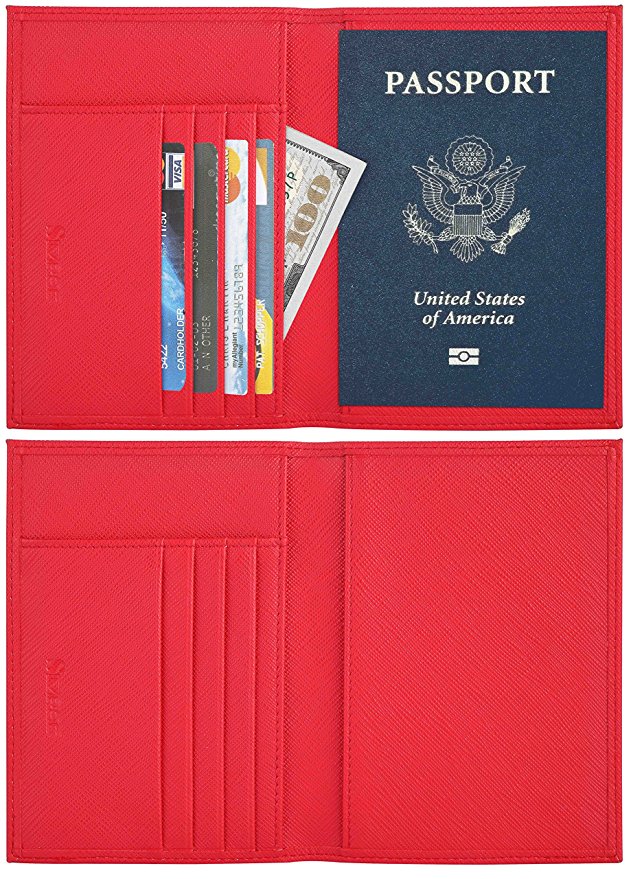 Simpac RFID Blocking Passport Holder, Passport Wallet, Travel Wallet, Passport Cover Case Crosshatch