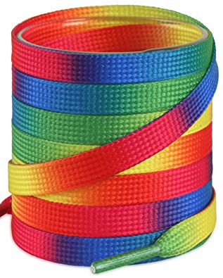 Shoemate Stylish Flat 5/16" Shoe Laces for Fashion Sneakers and Skate Shoes with 4 Shoestrings Aglets