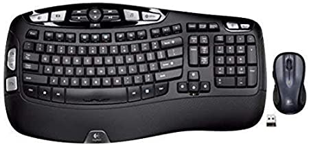 Logitech MK550 Wireless Wave K350 Keyboard and MK510 Laser Mouse Combo — Includes Keyboard and Mouse, Long Battery Life, Ergonomic Wave Design and Wireless Mouse