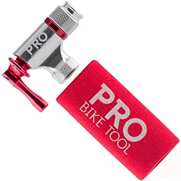 Pro Bike Tool CO2 Inflator - Quick & Easy - Presta and Schrader Valve Compatible - Bicycle Tire Pump for Road and Mountain Bikes - Insulated Sleeve - No CO2 Cartridges Included