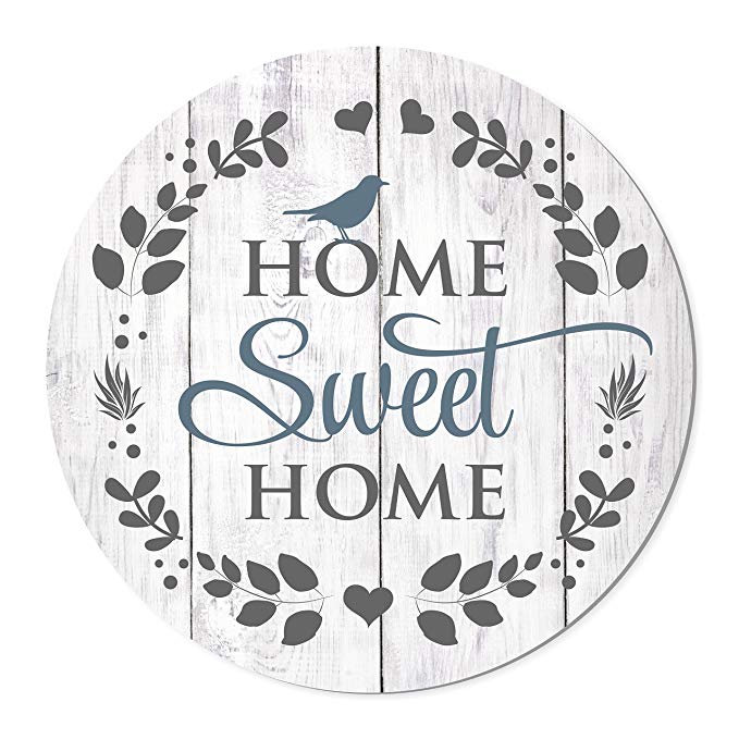 MRC Wood Products Home Sweet Home Round Barnwood Sign 16 Inches