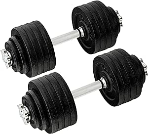 Yes4All Adjustable Dumbbell Set with Weight Plates/Connector - Exercise & Workout Equipment - Size Options 40lbs to 200lbs