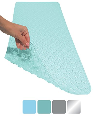 The Original GORILLA GRIP (TM) Bath Tub and Shower Mat, Many Colors, Antibacterial, BPA, Phthalate & Latex Free, Machine Washable, Extra-Large Size (Green: Weave 35-Inch-by-16-Inch)