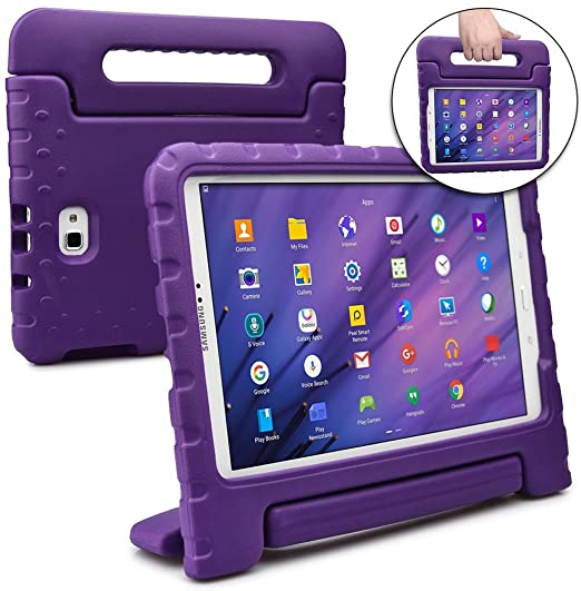 Cooper Dynamo [Rugged Kids Case] Protective Case for Samsung Tab A 10.1 (2016) | Child Proof Cover with Stand, Handle, Screen Protector (Purple)