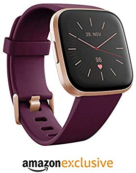 Fitbit Versa 2 Health & Fitness Smartwatch with Voice Control, Sleep Score & Music, Bordeaux