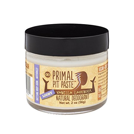Primal Pit Paste Light Natural Deodorant, Aluminum Free, Paraben Free, No Added Fragrances, Vanilla Lavender Jar