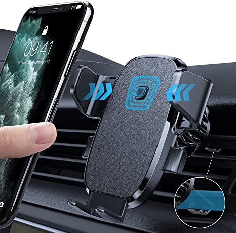 LISEN Phone Holder for Car, AUTO Locking Phone Mount Car with Hook Like Clip Air Vent Car Mount Universal Mobile Phone Holder Compatible with iPhone and All Other Smart Phone