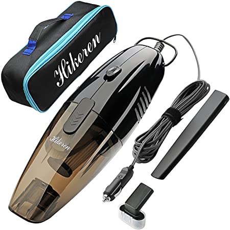 Hikeren Mini Hand-held Automotive Vacuum, 12V Wet&Dry Portable Vacuum Cleaner with 4.5 m Power Cord and One Carrying Bag