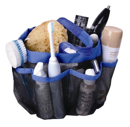 Attmu Shower Caddy Quick Dry Shower Tote Bag Bath Organizer - Perfect for College Dorm Large Pockets to Carry Your Bathroom Accessories Convenient and Durable Blue