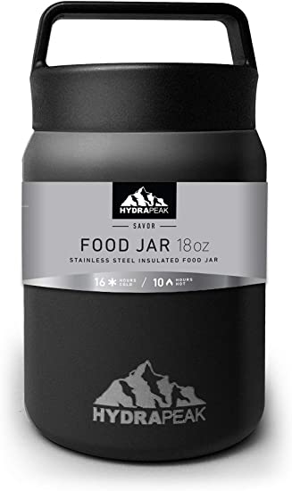 Hydrapeak 18 oz Insulated Lunch Container | Hot Food Jar | Stainless Steel Vacuum Bento Lunch Box | Leak Proof | Hot Cold Food for Kids Adult School Office Picnic Travel Outdoors