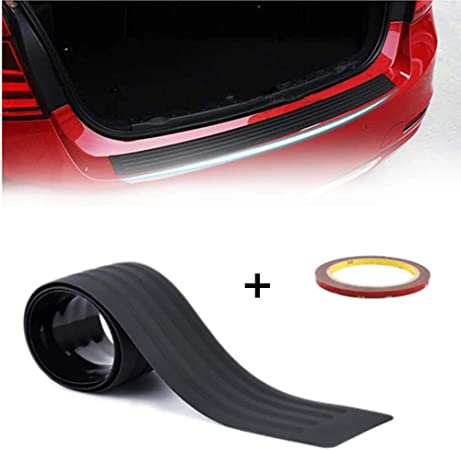 Abnaok Rear Bumper Protector Guard Universal Black Rubber Scratch-Resistant Trunk Door Entry Guards Accessory Trim Cover for SUV/Cars (40.9inch)