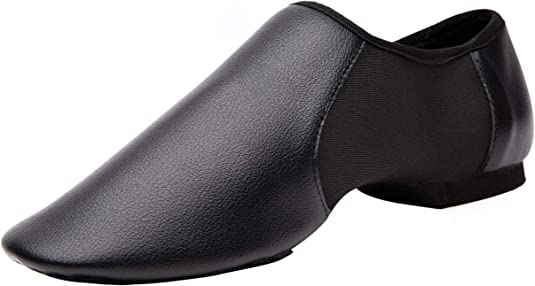 Elastic Leather Slip-On Jazz Dance Shoe for Women and Men