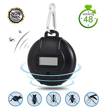 MOORAY Portable Ultrasonic Outdoor Mosquito Repeller Micro USB Powered Pest Repellent for Home Insect with Built-in Compass Repeller