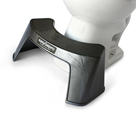 EasyGopro Go Time Just Got Easier 7.5" Compact Bathroom Toilet Stool | Pedicure Footrest | One Size | Silver Metallic