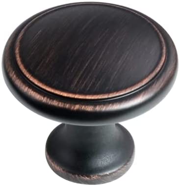 1-3/16 in. Oil Rubbed Bronze Modern Round Flat Cabinet Knob (25-Pack)