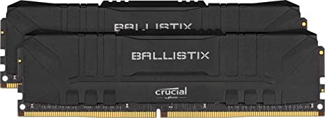 Crucial Ballistix BL2K32G36C16U4B 3600 MHz, DDR4, DRAM, Desktop Gaming Memory Kit, 64GB (32GB x2), CL16, Black