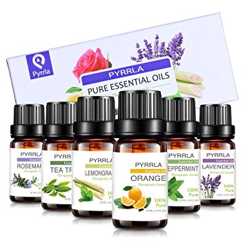 Essential Oils set Gift 6/10ml, Aromatherapy essential oil Basic Sampler Gift Set & Kit (Orange,Lavender,Tea Tree,Peppermint,Lemongrass,Rosemary)