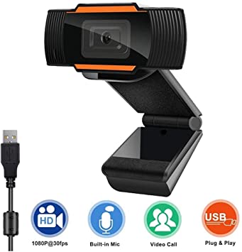 Full HD Webcam, 1080P Streaming Webcam with Microphone, Laptop USB PC Webcam, Recording Pro Video Web Camera for Video Conferencing, YouTube