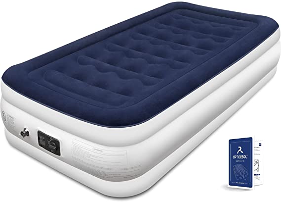 arteesol Air Bed Blow up Mattress, Single Size AirBed Self Inflatable Air Mattress with Built-in Pump Suitable for Adults & Kids - 200x100x45cm