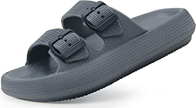 Weweya Cloud Sandals for Women and Men - Pillow Slippers - Double Buckle Adjustable Slides - EVA Flat Sandals