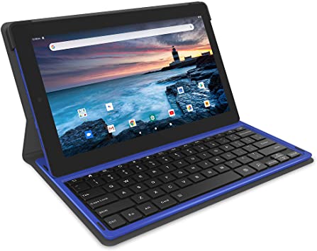 RCA 11.6" 2GB RAM 128GB Storage 2-in-1 Tablet with Keyboard Touchscreen WiFi Bluetooth and DJ Headphones (Blue Marble)