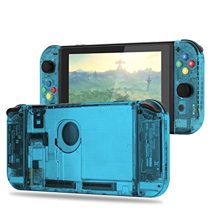 BASSTOP [Update Version] DIY Replacement Housing Shell Case Set for Switch NS NX Console and Right Left Switch Joy-Con Controller without Electronics (Set-ice Blue)